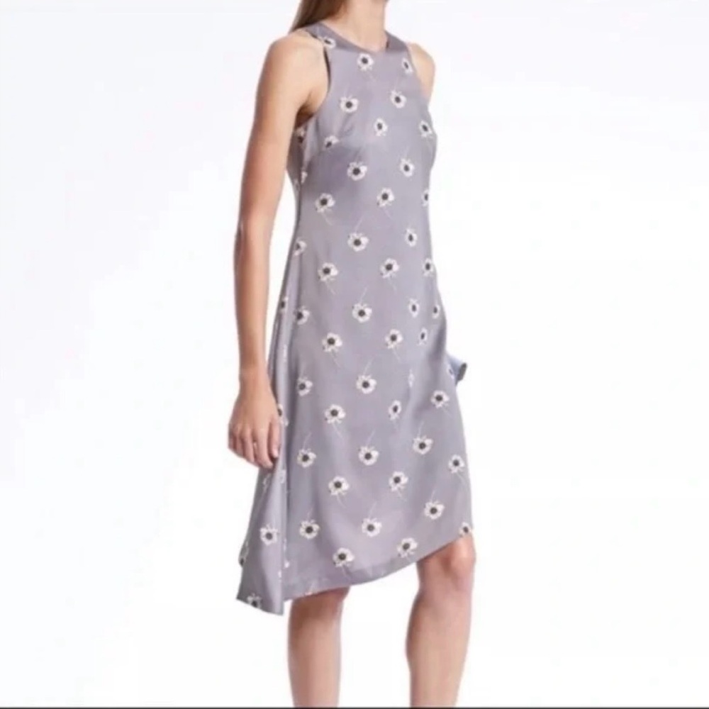 Banana Republic Women’s Tamara Floral Gray Sleeveless Tank Dress Size 6